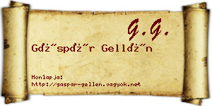 Gáspár Gellén névjegykártya